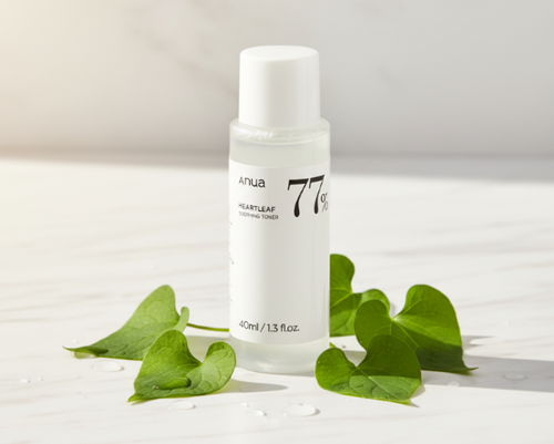 Anua Heartleaf Toner - marmură + frunze heartleaf + picături