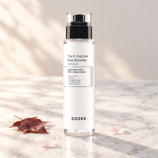 COSRX 6 Peptide Skin Booster în decor minimalist de toamnă