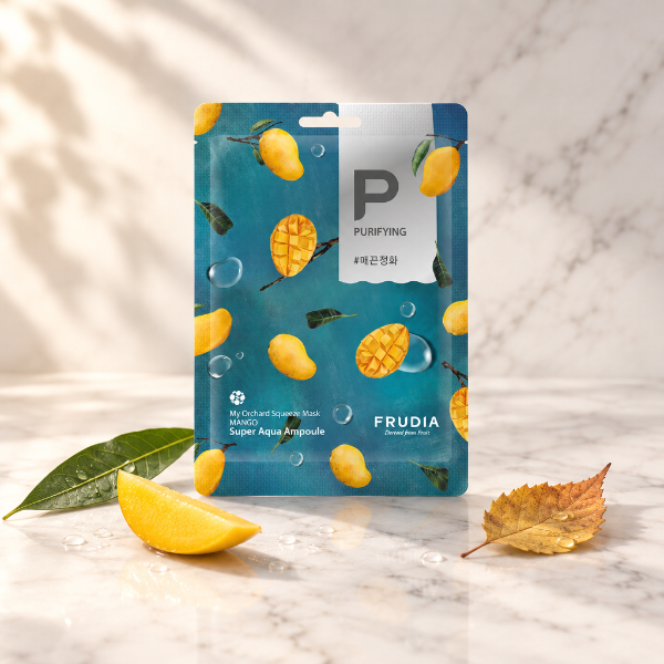 Frudia My Orchard Mango Mask în decor minimalist de toamnă