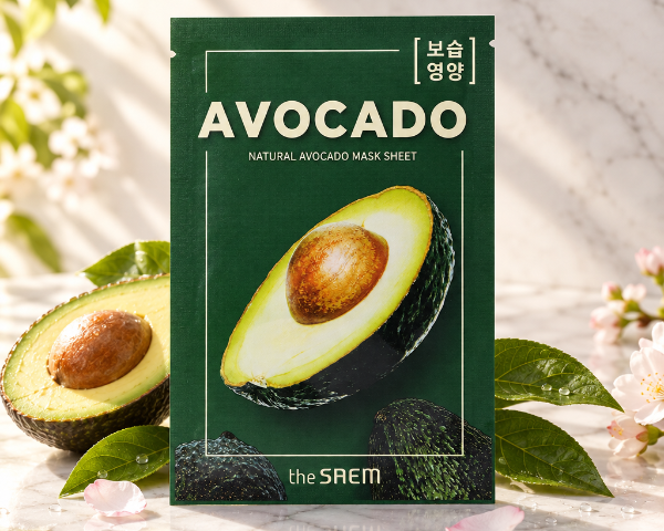 Mască The Saem Avocado pe marmură albă