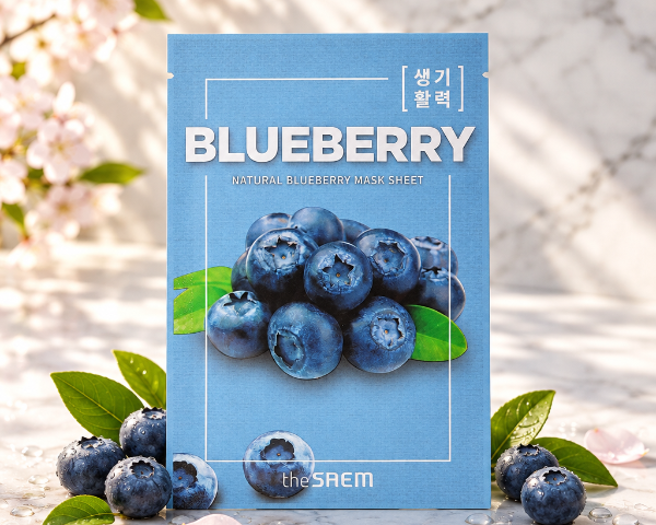 Mască The Saem Blueberry pe marmură albă