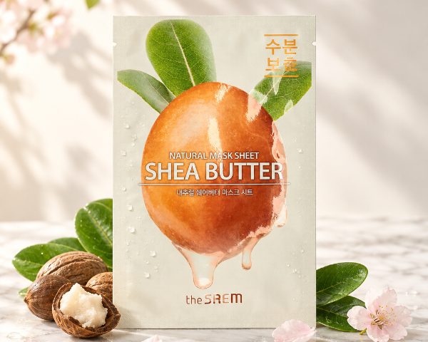 Mască The Saem Shea Butter pe marmură albă