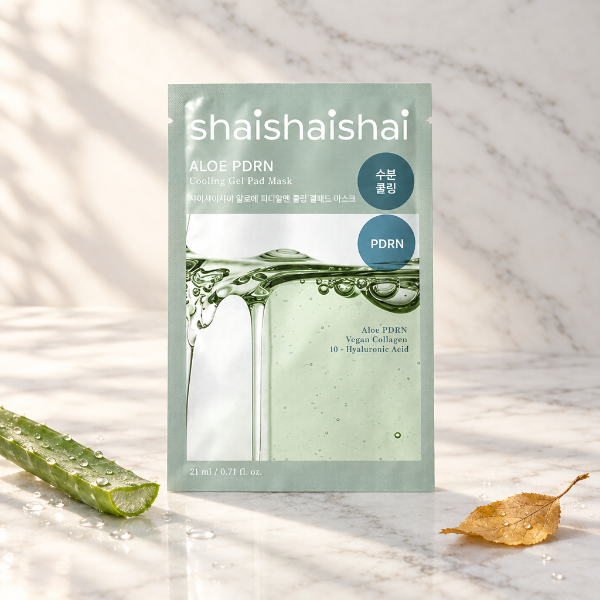 Shaishaishai Aloe PDRN Cooling Gel Pad Mask în stilul Hanna