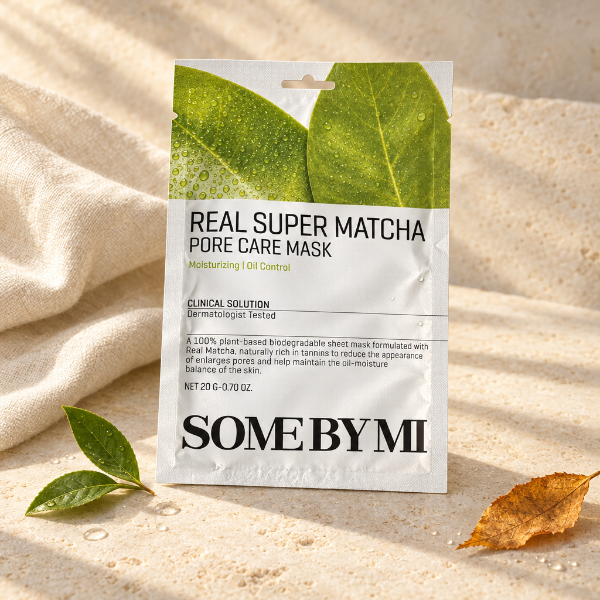 SOME BY MI Super Matcha Mask în decor minimalist de toamnă